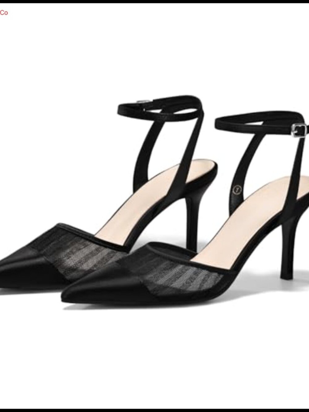 Womens Closed Toe High Heels Mesh Satin Pointed Toe Ankle Strap Pump